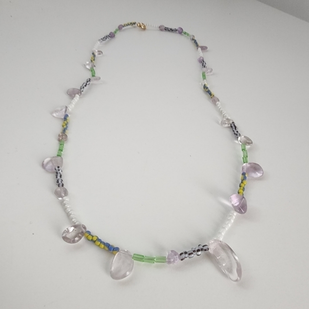 NEW Long Bohemian Multi Glass Beaded Necklace